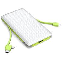 Power Bank 10.000mah Universal Carregador Portátil 3 em 1 Para Celular - Branco