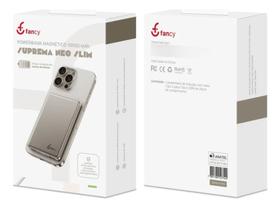 Power Bank 10000 mAh Magnético Ultrafino Carregador Portátil Fancy Titânio Cinza