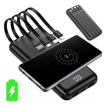 Power Bank 10000Mah C/ 4 cabo Fast charge +funçao carregamento por Induçao Power Bank 10000Mah C/ 4 cabo Fast charge +funçao carregamento por Induçao