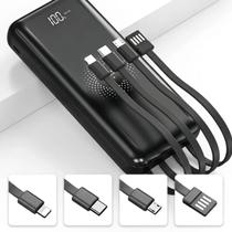 Power Bank 10000mAh Wireless Com 4 Cabos Integrados Power Bank 10000mAh Wireless Com 4 Cabos Integrados
