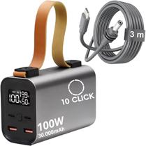 Power Bank 100W 30000mAh + Cabo USB-C/DC 3m Para starlinkk Mini Antena Bateria Portátil Externa Potente Carregador Energ