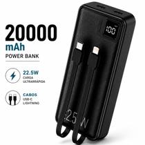 Power Bank 20000mAh Carregador Portátil 22.5W Turbo Display Digital USB-C Lightning Pro Notebook Celular Power Bank 20000mAh Carregador Portátil 22.5W Turbo Display Digital USB-C Lightning Pro Notebook Celular