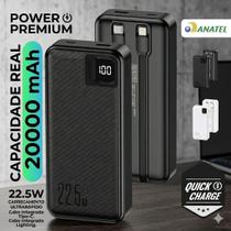 Power Bank 20000mAh Turbo 22.5W Display Digital Carregador Portátil Rápido