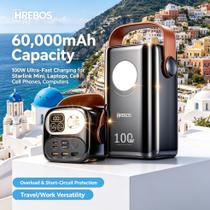 Power Bank 60000mAh 100W Ultra Rápido para Starlink, Notebooks, Viagens, proteção contra sobrecarga e curtocircuito , marca HREBOS Power Bank 60000mAh 100W Ultra Rápido para Starlink, Notebooks, Viagens, proteção contra sobrecarga e curtocircuito , marca HREBOS