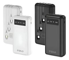 Power Bank A'Gold 10000mAh com Suporte e 3 Cabos BTE-18A Power Bank A'Gold 10000mAh com Suporte e 3 Cabos BTE-18A