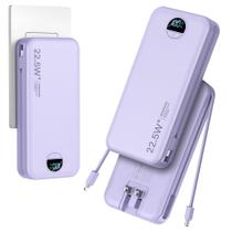 Power Bank aonidi 20000mAh com cabos integrados e plugue de tomada AC Power Bank aonidi 20000mAh com cabos integrados e plugue de tomada AC