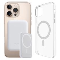 Power Bank Carregador Portátil 5000mAh Para iPone 16, Pro e Max com Capa Mahgsafe por Indução
