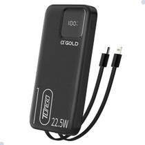 Power Bank carregador portátil agold 10.000MAH Turbo Cabos Tipo C E Lightning Power Bank carregador portátil agold 10.000MAH Turbo Cabos Tipo C E Lightning