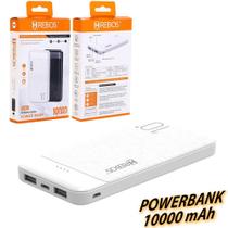 Power Bank Carregador Portátil Celular Tablet Várias Saídas Indicador LED 10000mAh - HRebos