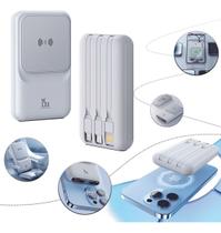 Power Bank Carregador Portátil Indução 10000mah Com 3 Cabos