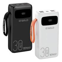 Power Bank Carregador Portátil Turbo Bateria 30.000mah Cor Branco Power Bank Carregador Portátil Turbo Bateria 30.000mah Cor Branco