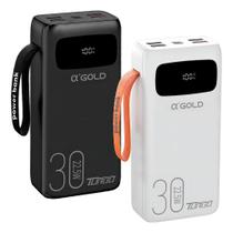 Power Bank Carregador Portátil Turbo Bateria 30.000mah Cor Branco