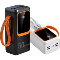 Power Bank Carregador Portátil Universal 50000mAh com Cabos Integrados Carregamento Rápido Bateria Externa Compacta Power Bank Carregador Portátil Universal 50000mAh com Cabos Integrados Carregamento Rápido Bateria Externa Compacta