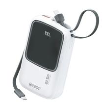 Power Bank Hrebos Pop It 10.000mAh 22,5W Cor Branco Carregador Portátil Turbo para Celular Modelo PB-955