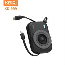 Power Bank Kaidi KD999 Preto 10.000mAh com Carregamento Indutivo e Cabos Embutidos Power Bank Kaidi KD999 Preto 10.000mAh com Carregamento Indutivo e Cabos Embutidos