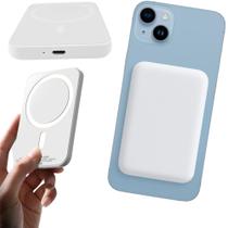 Power Bank Magnético 10000mAh Wireless 20W p/ iPhone MagSafe e Android Qi Entrada Lightning