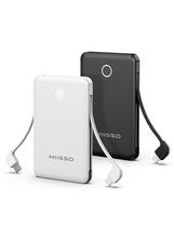 Power Bank miisso 6000mAh x 2 com cabos embutidos para telefones