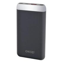 Power Bank OKOP, 10000 mAh, Cable USB, Negro
