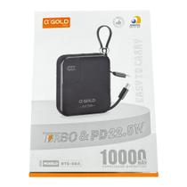 Power bank portátil turbo 22.5w com visor cabo typec lightning preto Power bank portátil turbo 22.5w com visor cabo typec lightning preto