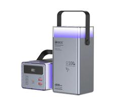 Power Bank Premium Cinza Metálico 60.000mah Pb997 Hrebos 100W Star Mini Ultra Rápido Notebook