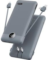 Power Bank VRURC 10000mAh com Cabos Embutidos e Plugue de Parede Power Bank VRURC 10000mAh com Cabos Embutidos e Plugue de Parede