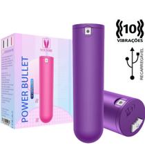 Power Bullet Recarregável com 10 Modos de Vibração - 7,5x2CM Power Bullet Recarregável com 10 Modos de Vibração - 7,5x2CM