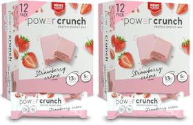 Power Crunch Protein Wafer Bars, creme de morango, 40 g, pacote com 24 Power Crunch Protein Wafer Bars, creme de morango, 40 g, pacote com 24