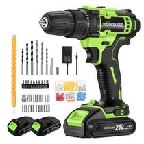 Power Drill WorkBless 21V sem fio com 2 baterias e carregador