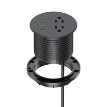 Power Grommet YYSKA embutido de 7,62 cm com 2 tomadas AC USB C de 65 W Power Grommet YYSKA embutido de 7,62 cm com 2 tomadas AC USB C de 65 W