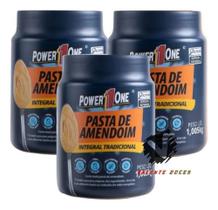 Power One Kit 3 Pasta De Amendoim Tradicional Integral 1kg