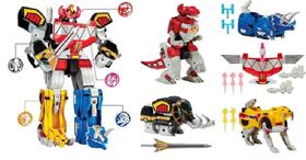 Power Rangers Dino Re-Ignition Megazord Desmontavel - Kit Com 5 DinoZords 2 Combinações - Playmates Toys Power Rangers Dino Re-Ignition Megazord Desmontavel - Kit Com 5 DinoZords 2 Combinações - Playmates Toys