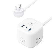 Power Strip Amazon Basics Cube 3 Outlet 3 portas USB brancas Power Strip Amazon Basics Cube 3 Outlet 3 portas USB brancas