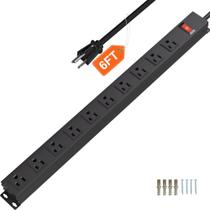 Power Strip CFMASTER 10 Outlet 1,8 m com cabo de comprimento de 6 pés preto Power Strip CFMASTER 10 Outlet 1,8 m com cabo de comprimento de 6 pés preto