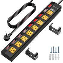 Power Strip CRST 8 Outlet Heavy Duty com interruptores individuais