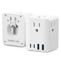 Power Strip kakyanill: plugue dobrável, 4 tomadas AC, 4 portas USB