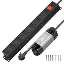 Power Strip KF 6 Outlet Metal Wall Mount 2100J Surge Protect