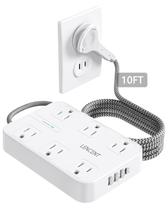Power Strip LENCENT de 2 pinos a 3 pinos com protetor contra sobretensão