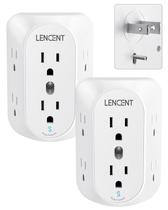 Power Strip LENCENT de 2 pinos a 3 pinos com protetor de sobretensão de 6 tomadas
