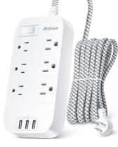 Power Strip Mifaso de 10 pés com 6 tomadas e 3 portas USB, proteção contra sobrecarga Power Strip Mifaso de 10 pés com 6 tomadas e 3 portas USB, proteção contra sobrecarga