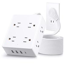 Power Strip Olcorife 8 tomadas 4 portas USB de 5 pés com protetor contra sobretensão Power Strip Olcorife 8 tomadas 4 portas USB de 5 pés com protetor contra sobretensão