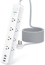 Power Strip One Beat de 1,5 m com 8 tomadas AC e 3 USB Surge Protect