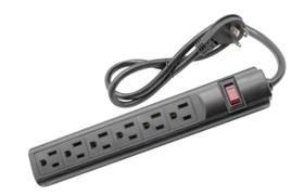 Power Strip STEREN de 6 tomadas com plugue de 90 graus, cabo de 3 pés