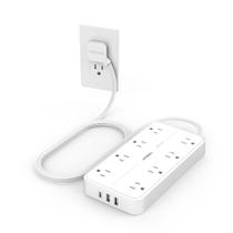 Power Strip TESSAN com 8 saídas e 3 portas USB, proteção contra sobretensão