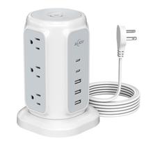 Power Strip Tower AiJoy 9 tomadas 5 portas USB 1200J Surge