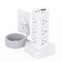 Power Strip Tower Mifaso, 12 tomadas, 4 portas USB, cabo de 6 pés