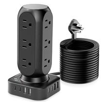 Power Strip Tower TenTrend: 12 tomadas AC e 8 portas USB, cabo de 5 m
