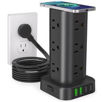 Power Strip Tower UWIWUTEI 17 em 1 com carregador sem fio preto Power Strip Tower UWIWUTEI 17 em 1 com carregador sem fio preto