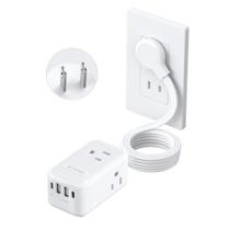 Power Strip TROND, adaptador de saída de 2 pinos para 3 pinos, 3 tomadas