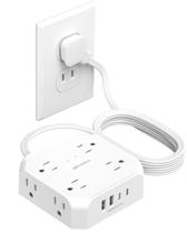 Power Strip WRXDMC, adaptador de saída de 2 pinos a 3 pinos, 8 tomadas