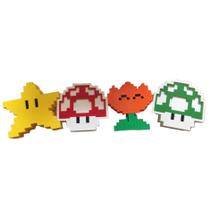 Power Up Super Mario Presente Colecionáveis Decoração Gamers - Kit 4 peças - Trinity 3D